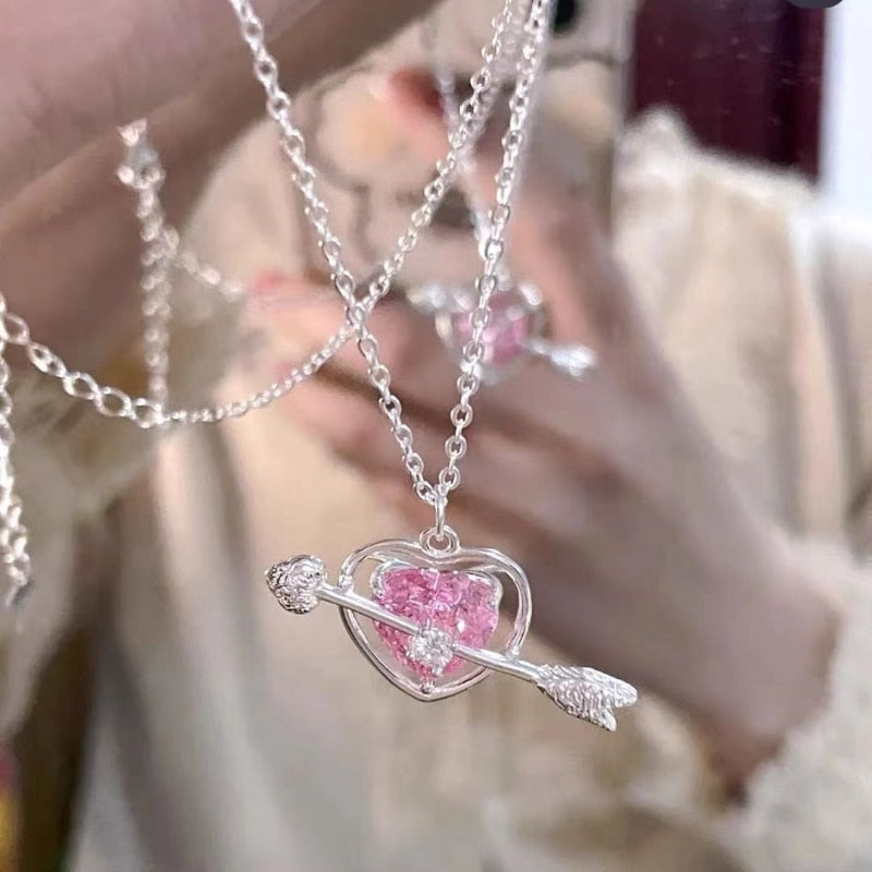 Lovecore heart necklaces - bows - choker - heart - hearts - jeweled