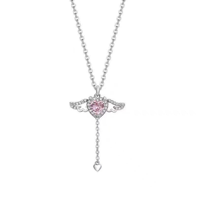 Lovecore Shimmering Heart Necklaces Bows Rhinestones