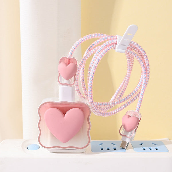 Lovecore silicone cable protector - cable protector - charger - charging cablees - hearts - kawaii