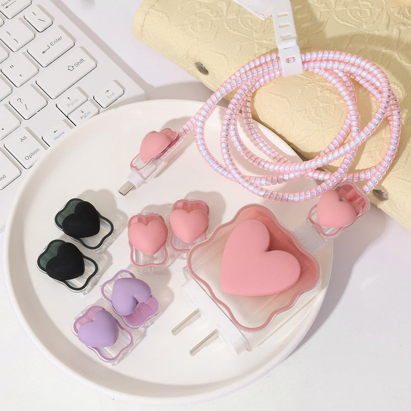 Lovecore silicone cable protector - cable protector - charger - charging cablees - hearts - kawaii