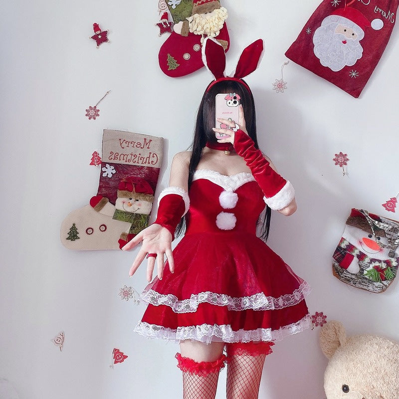Luxury santa bunny dress set - bunny - christmas - dress - cosplay - cosplaying