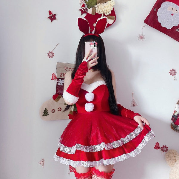 Luxury santa bunny dress set - bunny - christmas - dress - cosplay - cosplaying