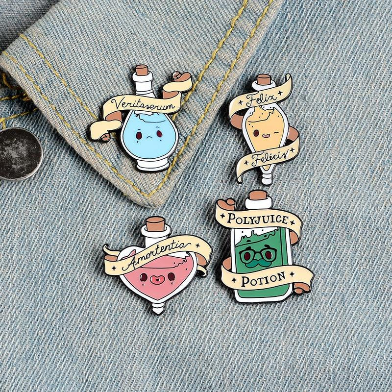 Kawaii magic potion witch wizard enamel pin lapel brooch