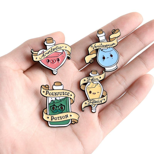 Kawaii magic potion witch wizard enamel pin lapel brooch