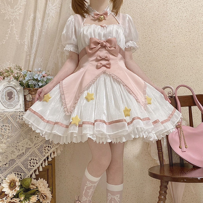 Magical Girl Star Cosplay Dress with Ruffled Skirt and Corset Waist – Kawaii Babe
