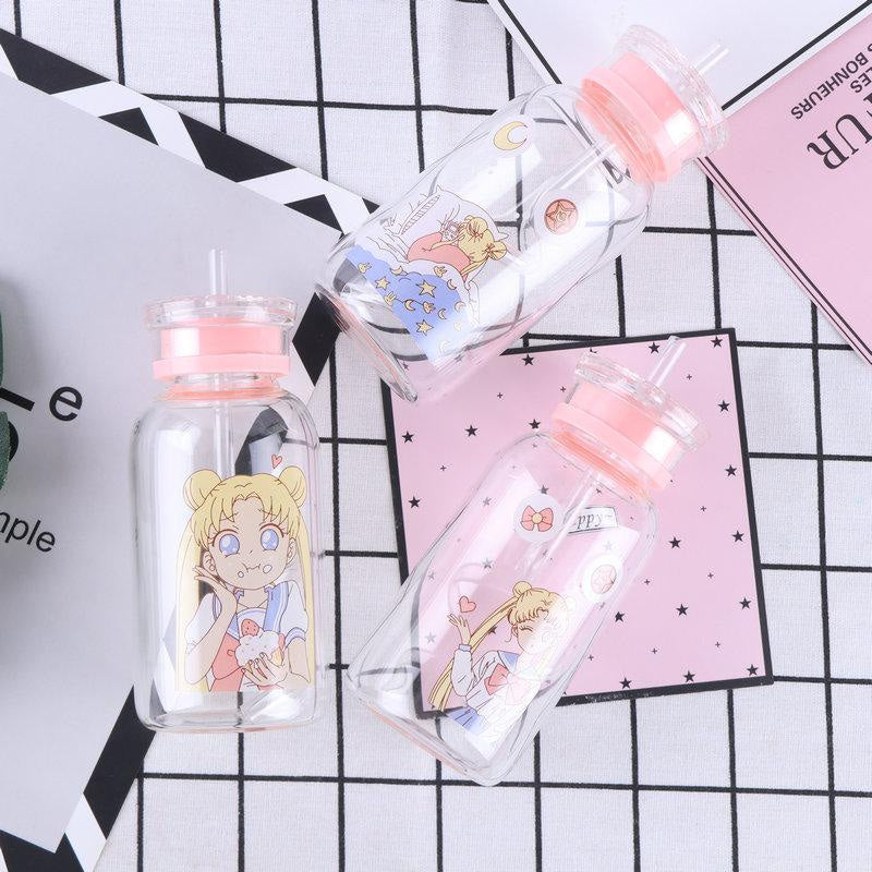 Magical girl glass bottles - baby bottles - drinking - glass - glasses