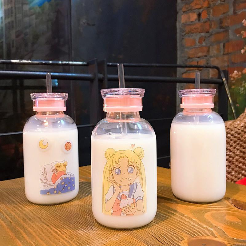 Magical girl glass bottles - baby bottles - drinking - glass - glasses