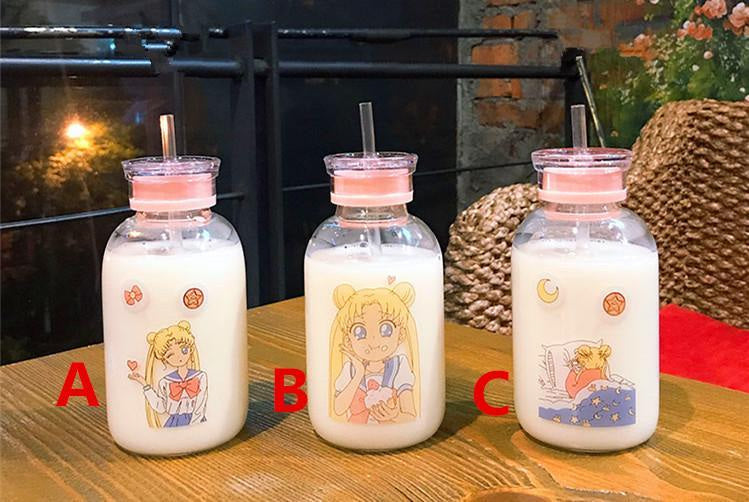 Magical girl glass bottles - baby bottles - drinking - glass - glasses