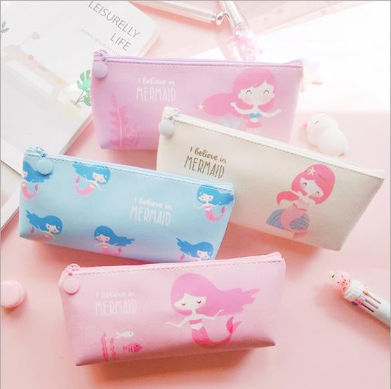 Kawaii magical mermaid stationary bag pencil case utility