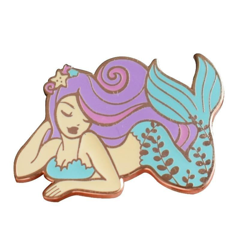 Kawaii majestic mermaid enamel pin pastel milky