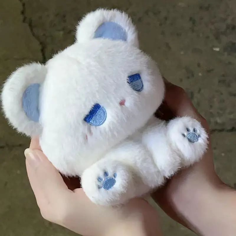 Kawaii melancholy sad stuffed animal bear plush embroidered