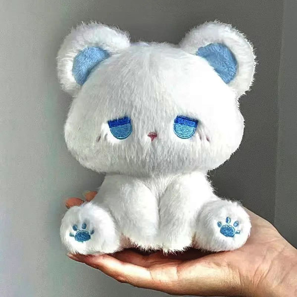 Kawaii melancholy sad stuffed animal bear plush embroidered