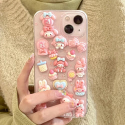 Melody & kuromi deco iphone case - iphone - kawaii - kuromi - my melody - phone case