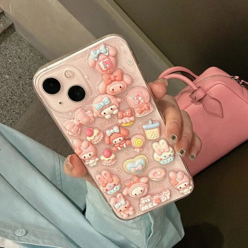 Melody & kuromi deco iphone case - iphone - kawaii - kuromi - my melody - phone case