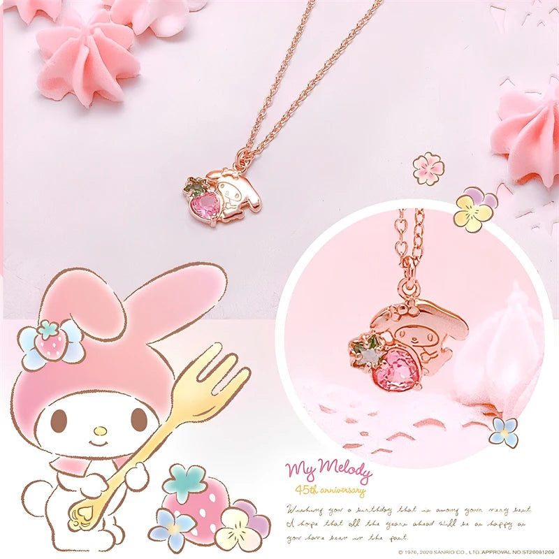 Kawaii my melody very strawberry jewel necklace