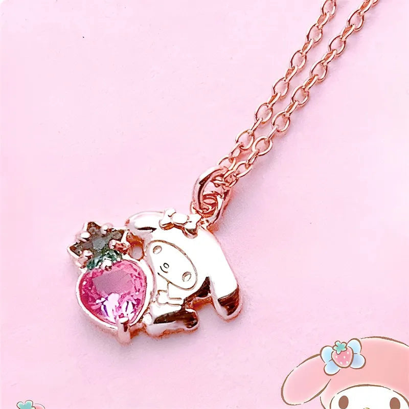 Kawaii my melody very strawberry jewel necklace