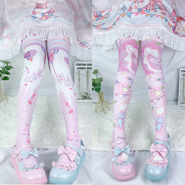 Kawaii menhera candy stockings fairy kei pastel socks