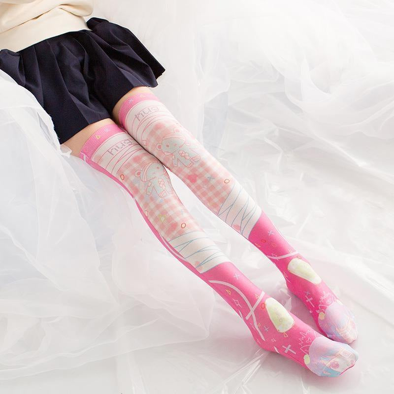 Menhera stockings - fairy kei - kawaii - knee socks - menhera - pastel