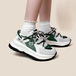 Meow army green sneakers - cats - footwear - green - hearts - kawaii