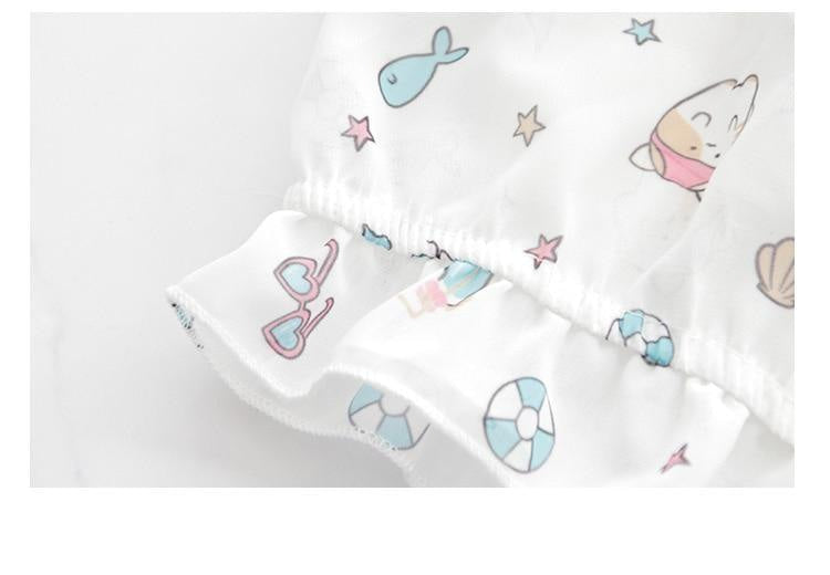 Kawaii mermaid kitten seashell bloomers shorts