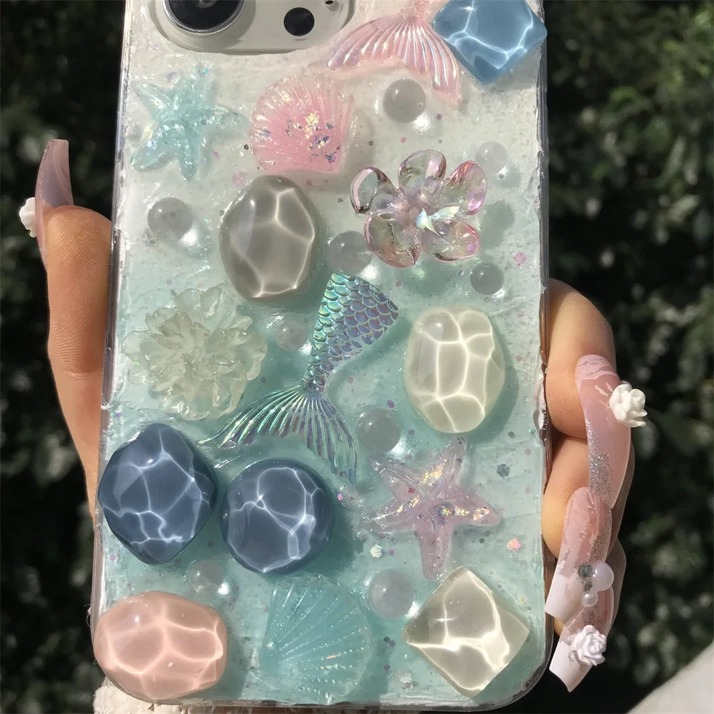 Ethereal Mermaid Oceanic iPhone Case Seashells Starfish | Kawaii Babe Ethereal Mermaid Oceanic iPhone Case Seashells Starfish | Kawaii Babe