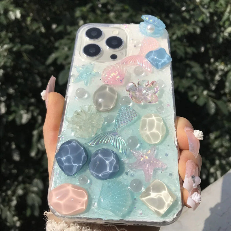 Ethereal Mermaid Oceanic iPhone Case Seashells Starfish Ethereal Mermaid Oceanic iPhone Case Seashells Starfish