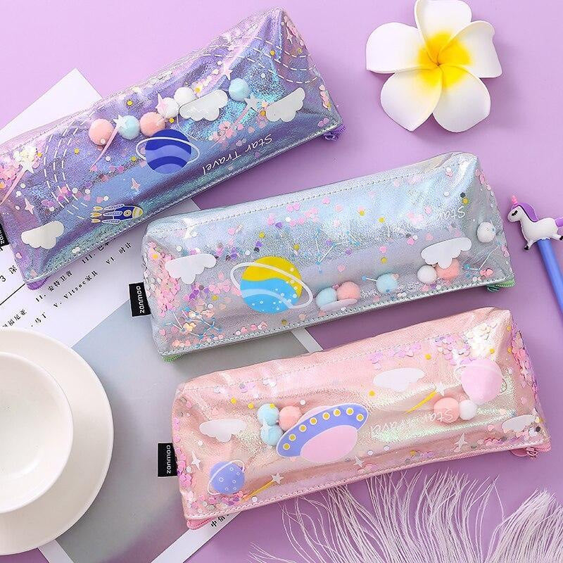 Milky galaxy cosmetic bag - cosmetic bags - fairy kei - galaxy - jewelry - outer space