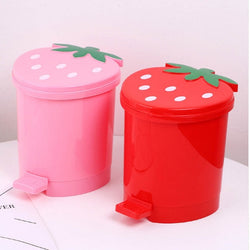 Mini strawberry waste basket - kawaii - pink - red - strawberry - trash