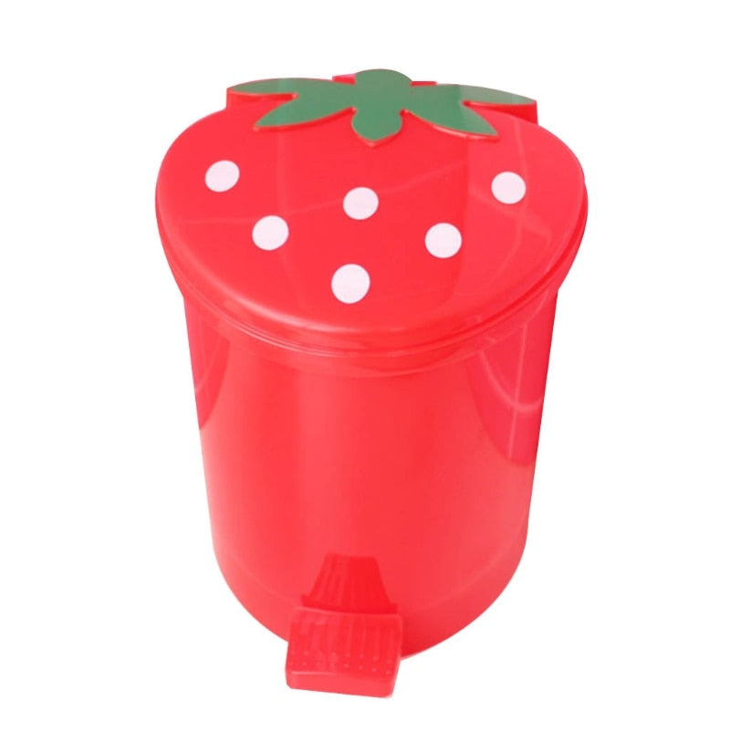 Mini strawberry waste basket - kawaii - pink - red - strawberry - trash