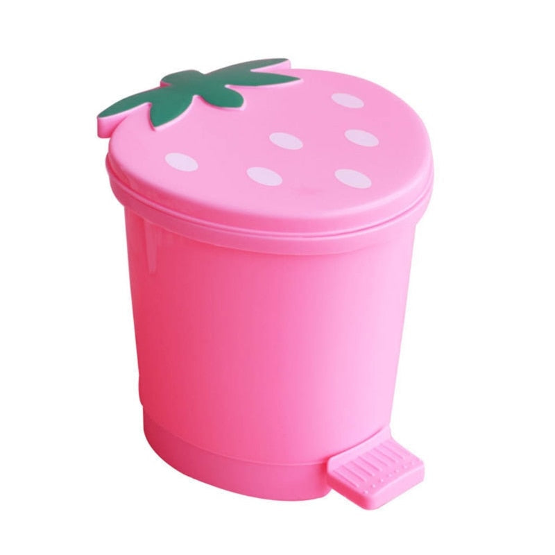 Mini strawberry waste basket - kawaii - pink - red - strawberry - trash