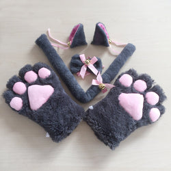 Neko cosplay set - bells - cat costume - ears - gloves - cats