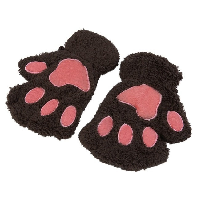 Neko gloves - cosplay - costume - fuzzy neko mittens - gloves - kawaii