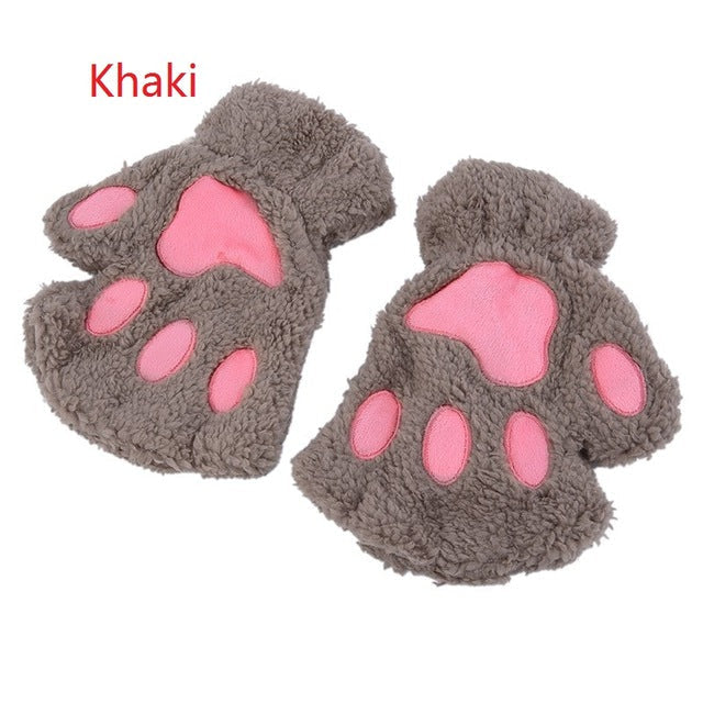 Neko gloves - cosplay - costume - fuzzy neko mittens - gloves - kawaii