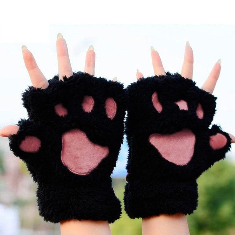 Neko gloves - cosplay - costume - fuzzy neko mittens - gloves - kawaii