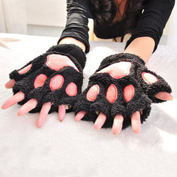 Neko gloves - cosplay - costume - fuzzy neko mittens - gloves - kawaii