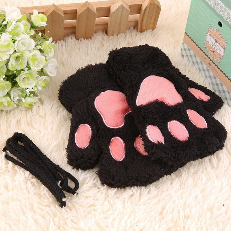 Neko gloves - cosplay - costume - fuzzy neko mittens - gloves - kawaii