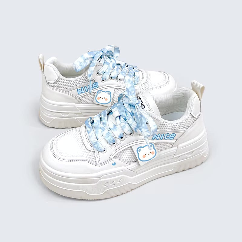 Nice baby bear blue sneakers - cats - footwear - kawaii - babe - neko