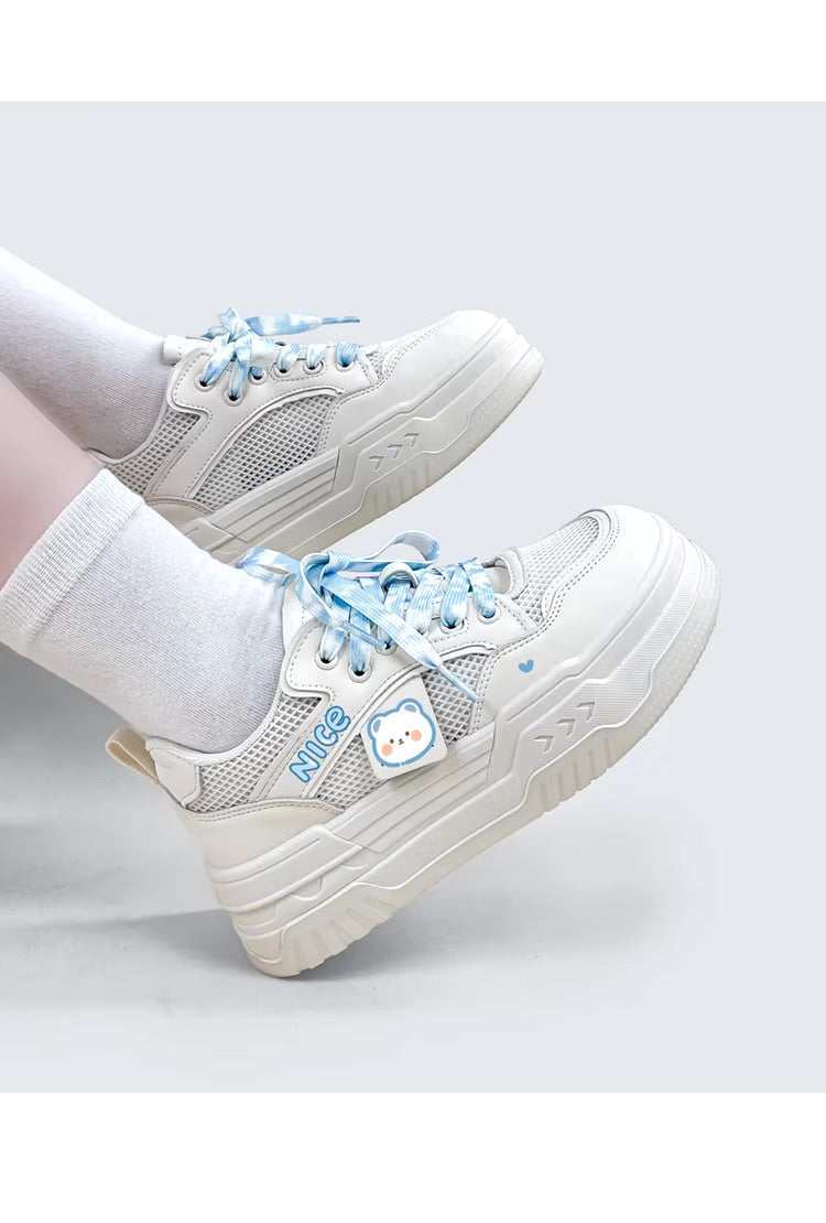 Nice baby bear blue sneakers - cats - footwear - kawaii - babe - neko