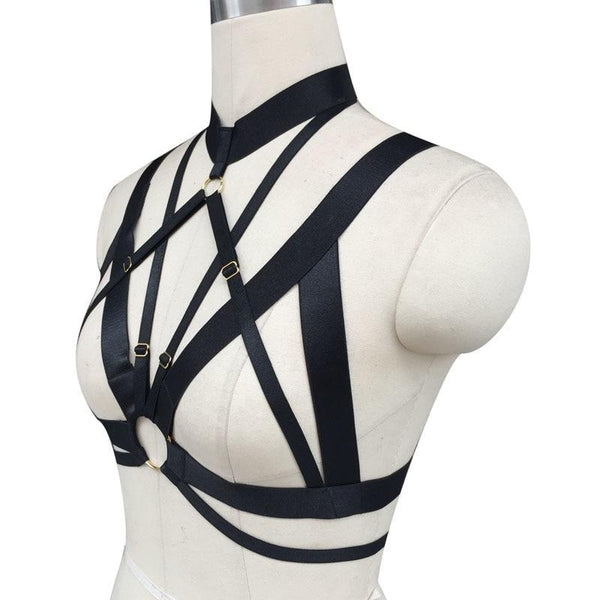 O ring harness - belt - cage bra - chest harness - goth - gothic