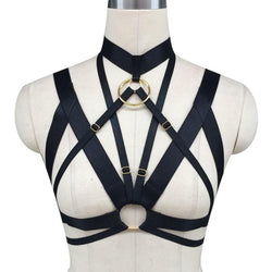 O ring harness - belt - cage bra - chest harness - goth - gothic