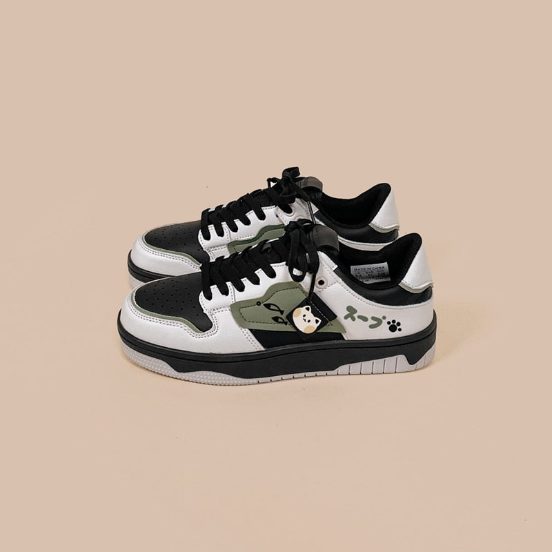 Olive cat fish sneakers - cats - fish - footwear - kawaii - shoes