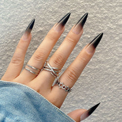 Ombre cat claws press on nails - goth - gothic - kawaii - nails - press