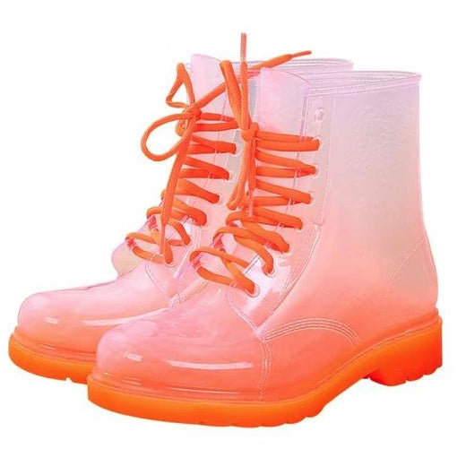 Ombre transparent rain boots - anke booties - ankle boots - athletic shoes