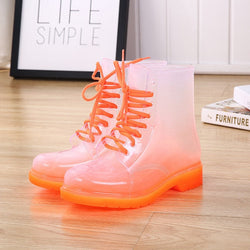 Ombre transparent rain boots - anke booties - ankle boots - athletic shoes