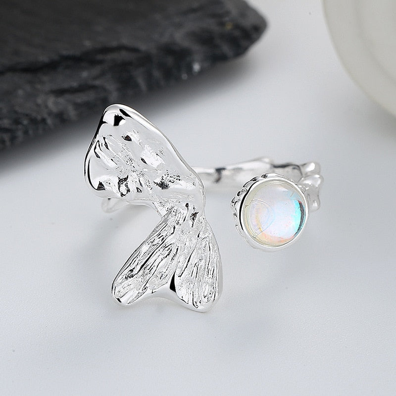 Opal alien rings - ethereal - hammered - jeweled - jewelry - jewels