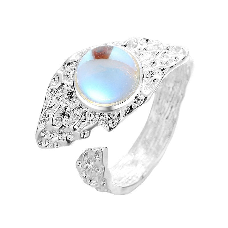 Opal alien rings - ethereal - hammered - jeweled - jewelry - jewels