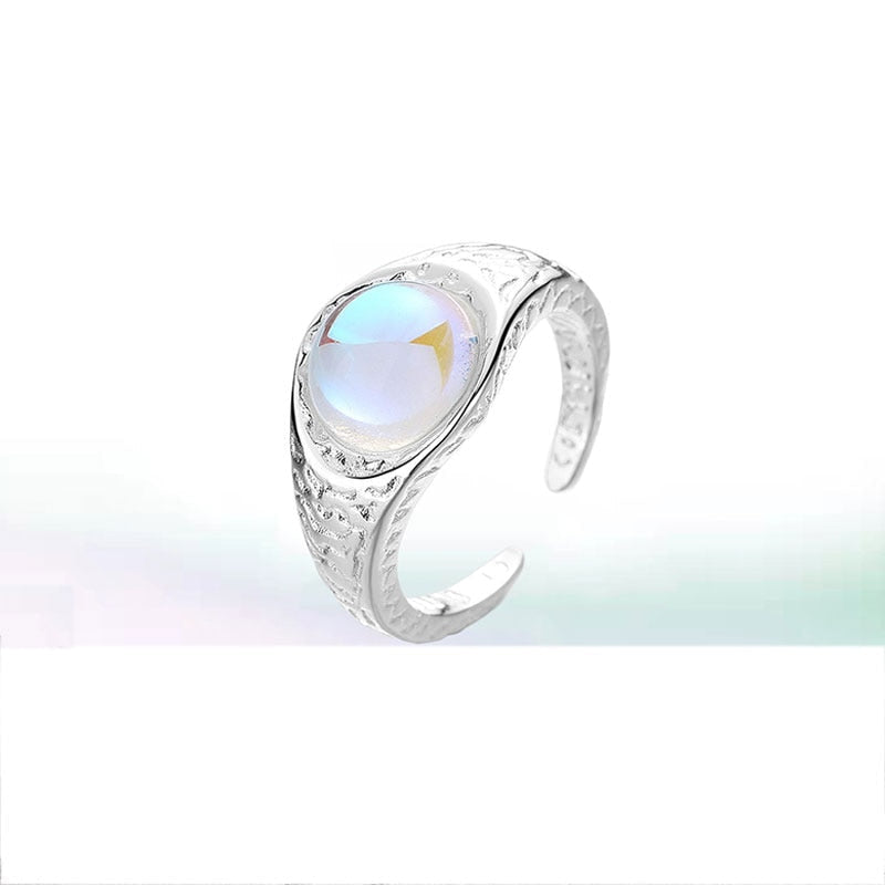 Opal alien rings - ethereal - hammered - jeweled - jewelry - jewels