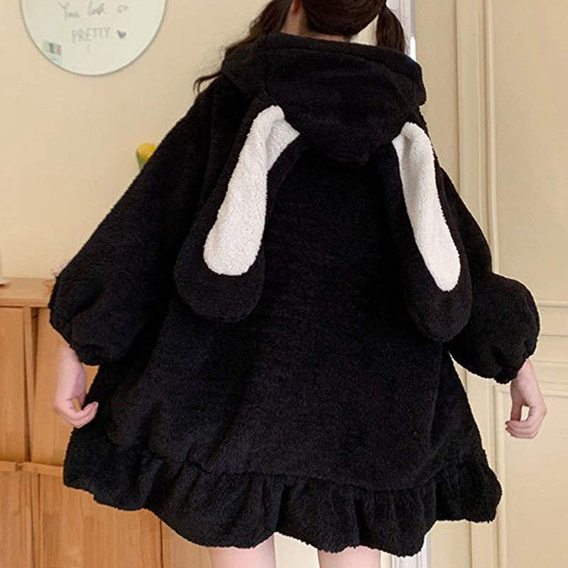 Oversized fluffy bunny jacket - bunny - coat - ears - jacket - kawaii