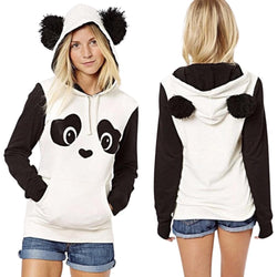 Panda hooded sweater - baby bear - crewneck sweater - ears - hooded - hoodie