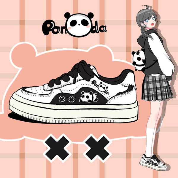 Panda playtime casual sneakers - bear - footwear - kawaii - panda - shoes